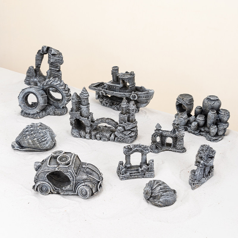 创意个性仿海底沉物造型假山装饰鱼缸造景家居客厅盆栽盆景摆件,橡塑材料及制品,塑料盒/塑料箱/塑料柜,淘宝优惠券,粉丝福利购,淘宝优惠卷