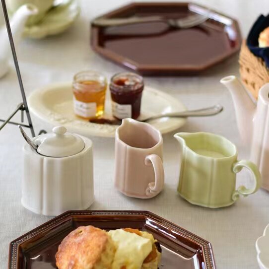 秋冬新款日本进口Studio M陶瓷复古茶壶咖啡杯托盘奶壶糖罐奶杯图片
