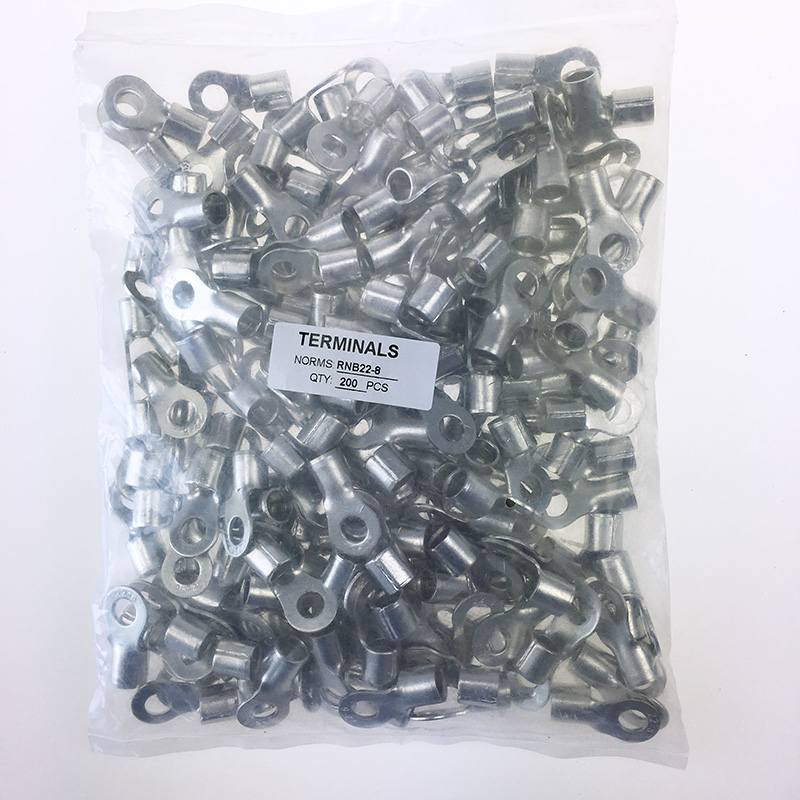 RNB22-8 冷压圆形O型裸端头紫铜焊口接线端子200只