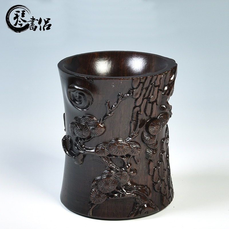 黑檀笔筒木质荷花笔筒 办法文具笔筒实木工艺品摆件木雕文房用品,橡塑材料及制品,塑料盒/塑料箱/塑料柜,淘宝优惠券,粉丝福利购,淘宝优惠卷