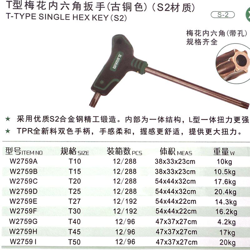 Wynns威LEGACYT型梅花内六角扳手 S2材质T10-T50T六角扳手W2759
