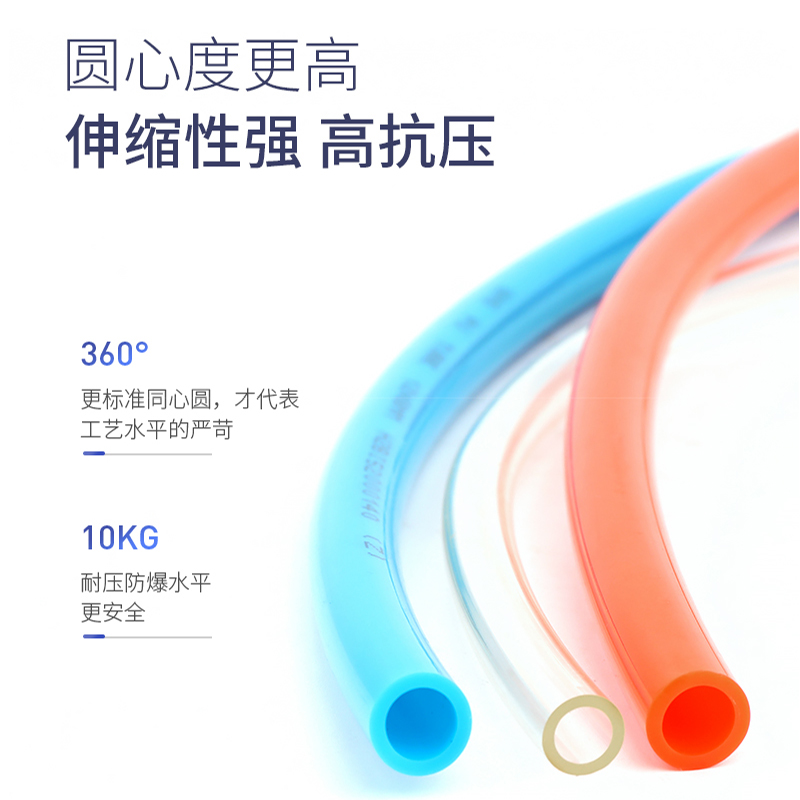 SNS神驰气动气管防爆高压管空压机PU软管气泵足米气泵配件8MM10MM