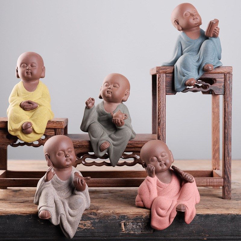 禅意小摆件茶宠陶瓷小和尚手工泥人微景观盆景桌柜边缘造景装饰品,橡塑材料及制品,塑料盒/塑料箱/塑料柜,淘宝优惠券,粉丝福利购,淘宝优惠卷