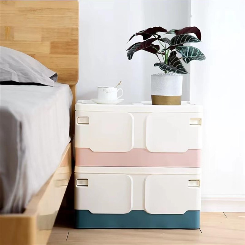 家用塑料储物箱书本收纳箱衣服整理可折叠书箱儿童玩具收纳盒