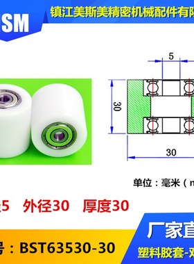 厂家直销美斯美包塑轴承双轴承尼龙滑轮吊轮移门夹轮BST63530-30