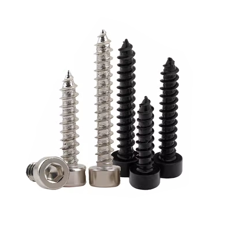 8.8级黑色内六角自攻螺丝六角木螺丝自攻丝螺钉M1.7M2M3.5M4M5M6