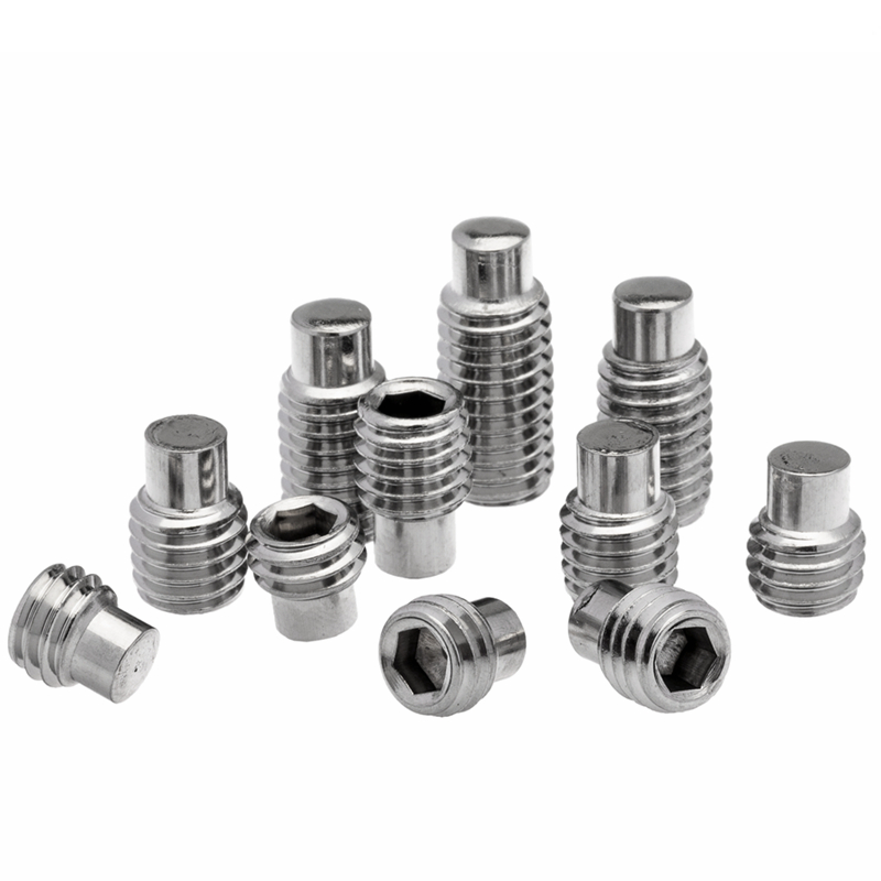 304不锈钢凸端紧定螺丝内六角圆柱端紧定螺钉GB79无头机米顶丝8L