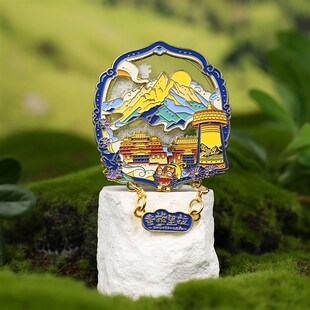 云南香格里拉丽江古城流沙金属冰箱贴文I创旅行旅游纪念品家居礼