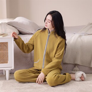 秋冬季加a厚保暖珊瑚绒女士套装休闲可外穿高级感奥粒绒家居服