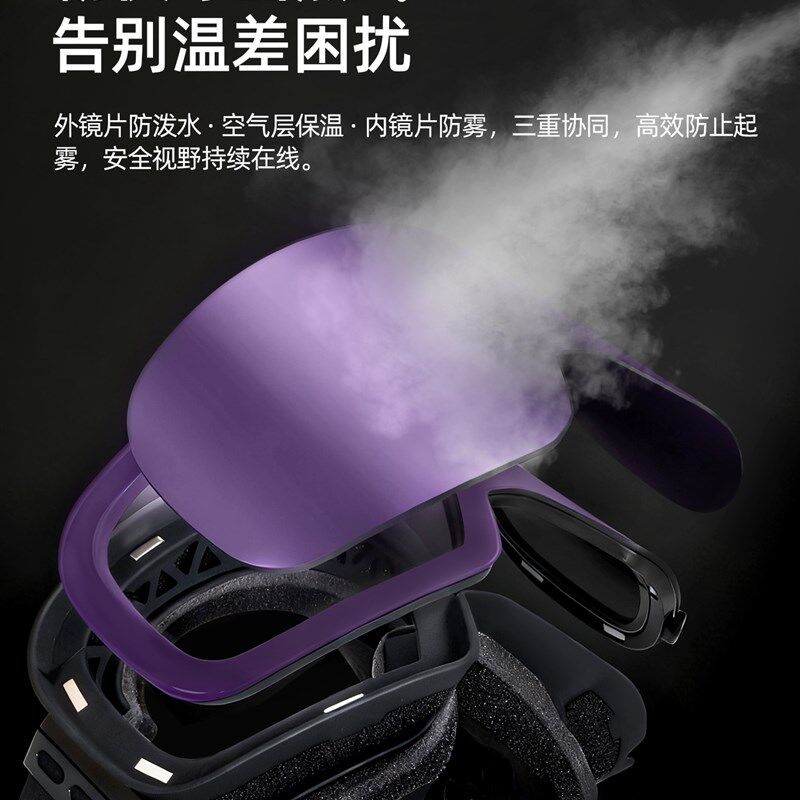 滑雪眼镜护目镜女款变色磁吸可戴近视专业防M雾男士登山爬雪山装