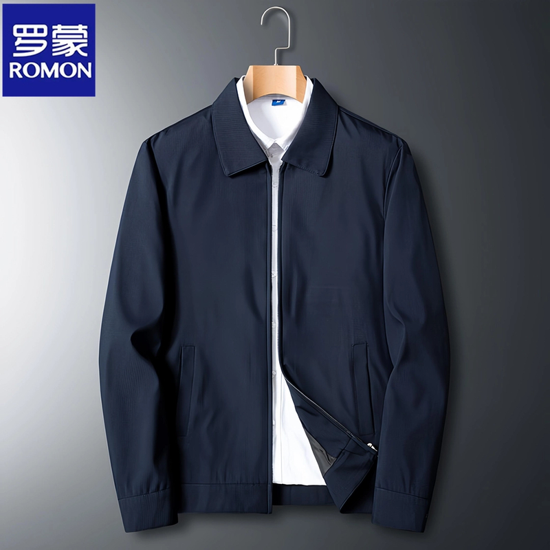 罗蒙翻领夹克男外套行政商务上衣