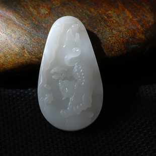 新疆和田玉黄沁独籽手镯平安扣青花籽料墨玉挂件白玉洒金皮手串