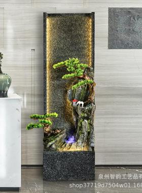 假山喷泉流水摆件别墅庭院客厅办公室隔断落地景观鱼池招财水幕墙