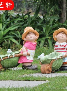 入户花园布置室外园艺卡通人物摆件创意娃娃花盆天台阳台景观造景