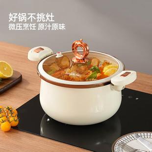 龙. TM539珐琅微压汤锅家用煮锅炖锅耐高温搪瓷不粘锅
