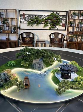 2025餐桌酒店高级中间摆花喷雾流水灯光遥控圆形转盘圆桌景观装∑