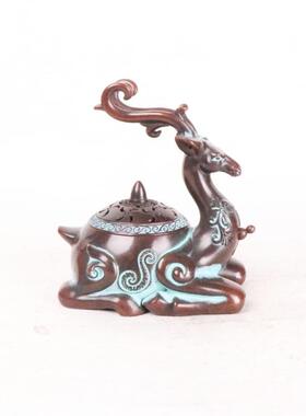 杨铜记铜合金香炉烧色香炉熏香盘香 合金鹿香炉