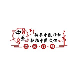 中医文化背景墙装修饰养生馆美容院推拿网红形象文化设计墙贴挂画