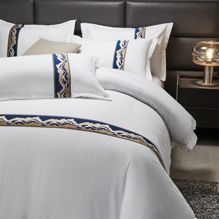 酒店四件套民宿专用白色床单被套三件套宾馆布草旅馆医院床上用品