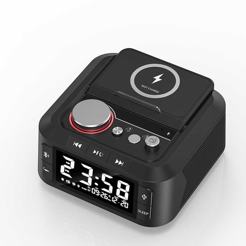 蓝牙音箱闹钟无线充电器PD快充Q7多功能音响家用床头桌面手机支架