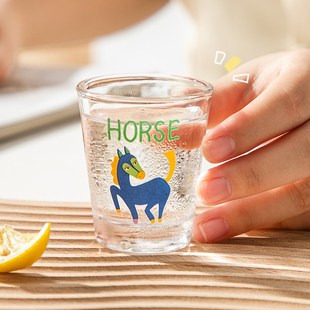 卡通微醺杯子玻璃杯女高颜值十二生肖酒杯家用白酒杯清酒杯列酒杯
