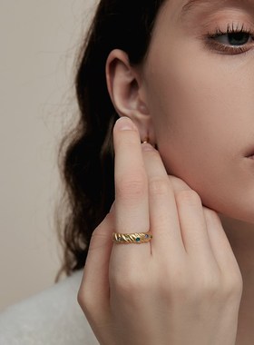 【新款】ARSIS纯真年代油画星空戒指女小众宝石复古法式开口戒