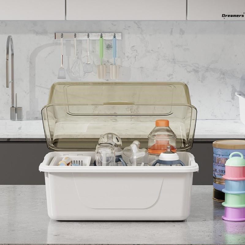 收纳箱婴儿专用宝宝餐具辅食工具置物盒防尘带盖奶瓶沥水架子便,厨房/烹饪用具,碗架,淘宝优惠券,粉丝福利购,淘宝优惠卷