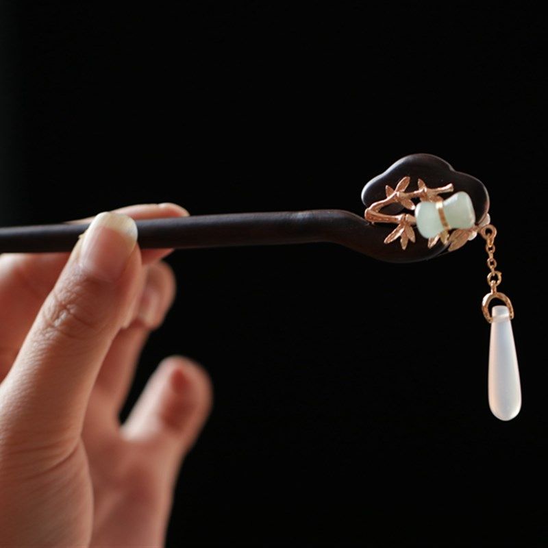 竹叶簪子女古风步摇 流苏檀木盘发发簪旗袍汉服头饰手工古典 木簪,饰品/流行首饰/时尚饰品新,发饰,淘宝优惠券,粉丝福利购,淘宝优惠卷