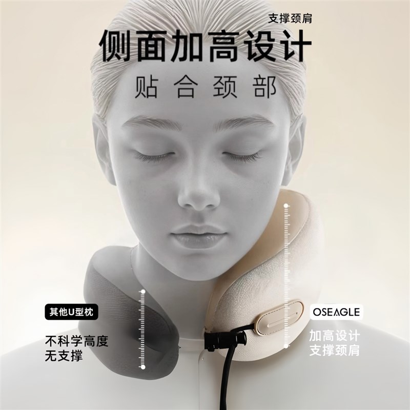 可携式护颈脖u型枕记忆棉旅游长途高铁飞机旅行脖子睡觉靠枕神器u