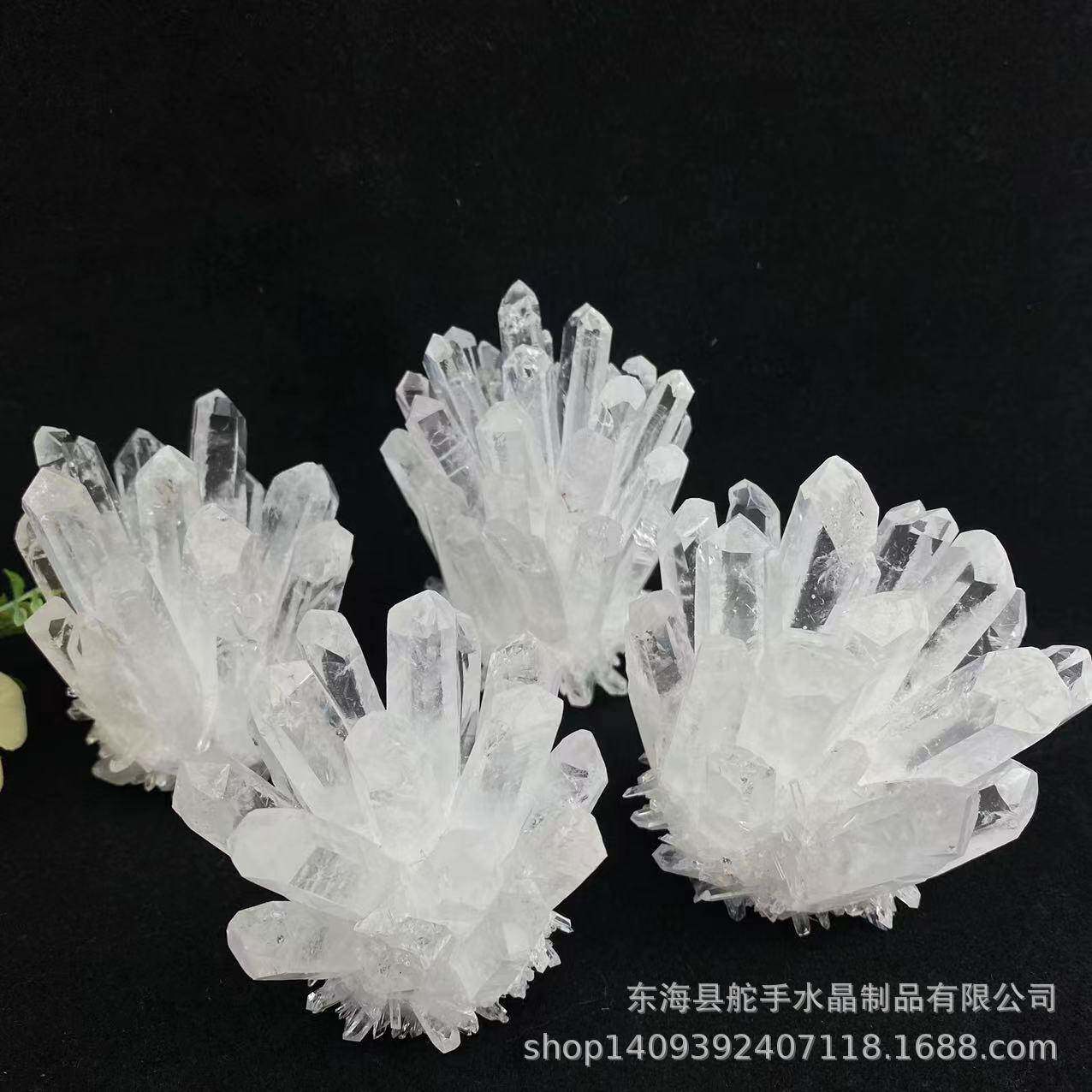 天然白水晶簇原石摆件白水晶客厅办公室新家装饰摆件高档饰品