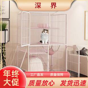 送脚垫家用室内成年猫笼三层四层猫别墅猫舍空间自由活动
