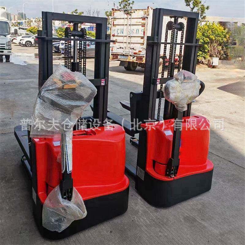 电动堆高车步行升高车电瓶叉车2吨全自动液压升降装卸托盘车