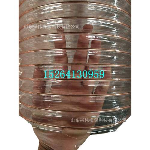 现货加厚耐磨耐高压钻机配套PU耐磨吸尘通风管PU钢丝伸缩通风管