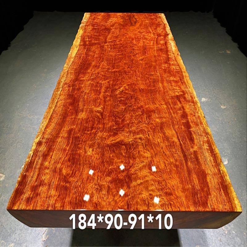 奥坎实木大板茶桌椅组合实木办公桌家用餐桌巴花大板原木胡桃木板