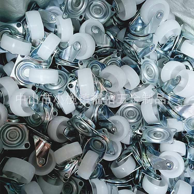 1寸1.25寸1.5寸2寸2.5寸3寸轻型白色PP脚轮工业家具推车万向轮厂