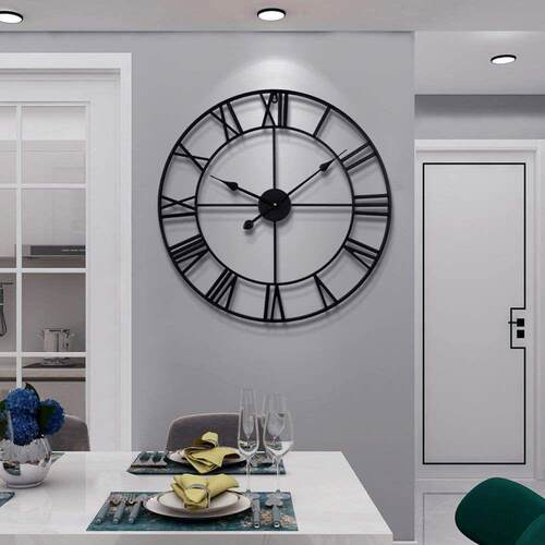 欧式挂钟时钟简约客厅铁艺静音数字挂表创意吉凤钟表clock