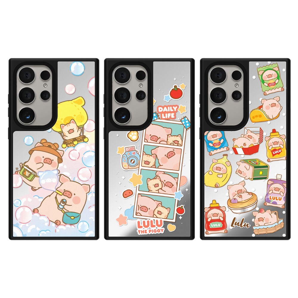 【镜面】可爱LULU猪三星S25Ultra手机壳Magsafe适用于Galaxy S24Ultra防摔S23Ultra抗震保护套