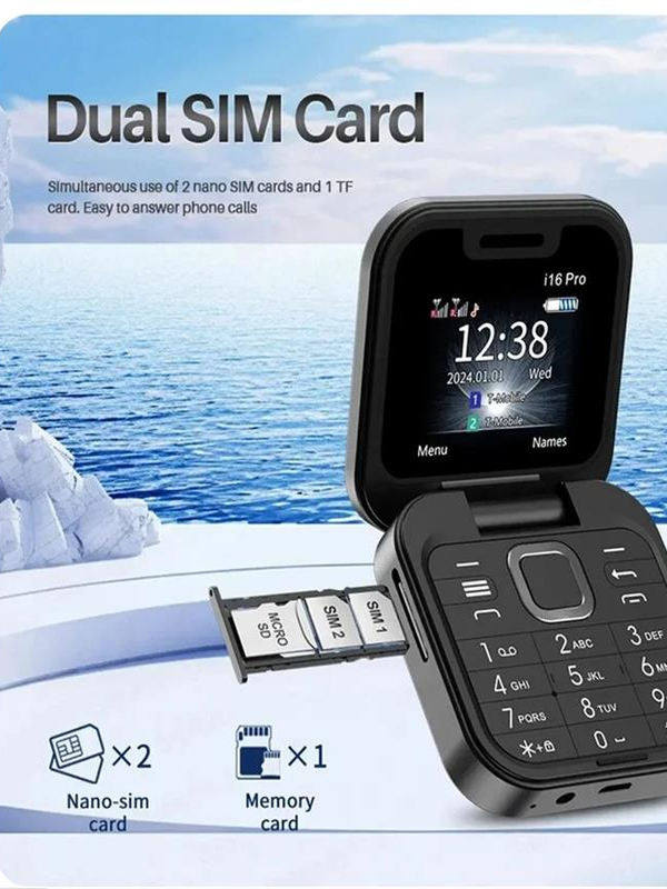 Mini Foldable Flip Phone i17 Pro Style Dual SIM - Taobao product photo 2