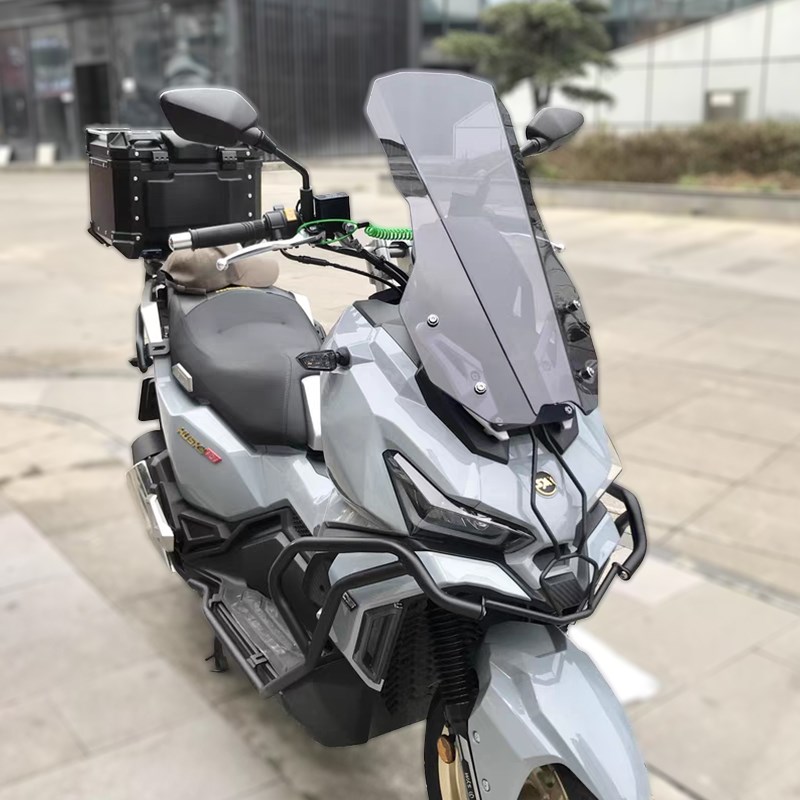 天飞仕适用三阳哈士奇150ADV踏板改装风挡加高加厚直线挡风挡雨板