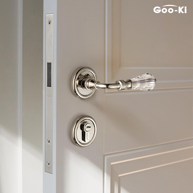 格奥琦光与影的孩子欧式室内水晶门把手卧室木门黄铜门锁把手