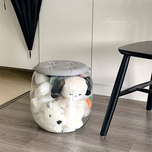家用透明收纳凳多功能玩具积木储物整理客厅换鞋 收纳届天花板 凳