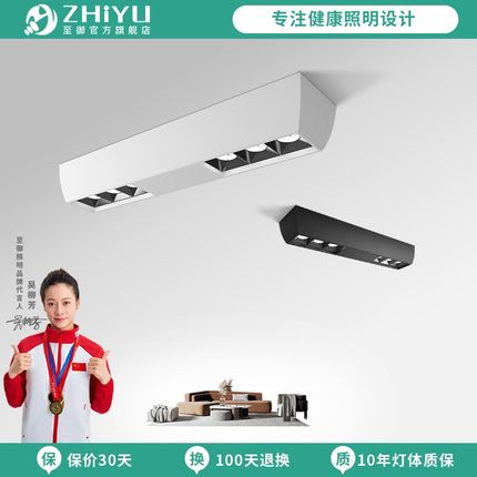 至御智能LED明装射灯长方形家用客厅斗胆灯卧室长条格栅灯XC001