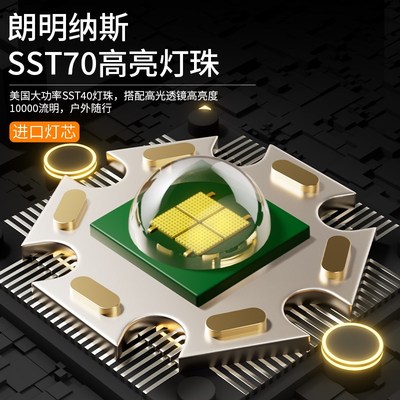 强光超亮手电筒充电聚光远射户外登山大功率续航10000流明疝气灯