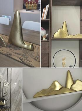 现代简约轻奢家居样板房客厅陶瓷金山摆件软装饰品送礼品假山艺术