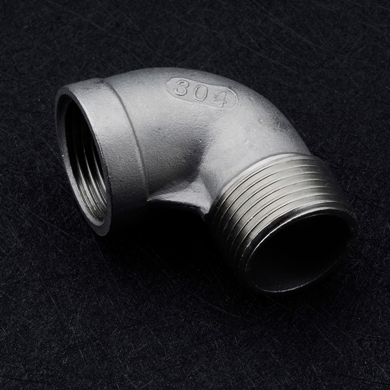 201/304 不锈钢内外丝弯头螺纹90度直角弯管扣牙DN15 20 25 32 40