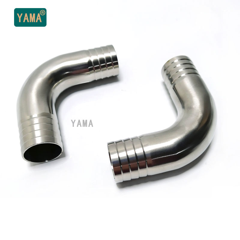 双头皮管弯头304不锈钢90度格林宝塔接头卫生级316L水管皮接弯管