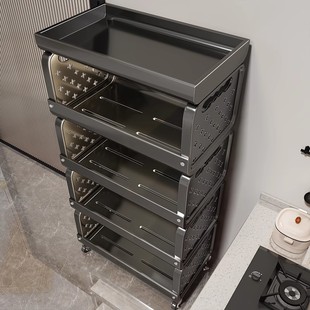 厨房分层菜篮子置物架多层落地台面家用水果蔬菜多功能收纳推车