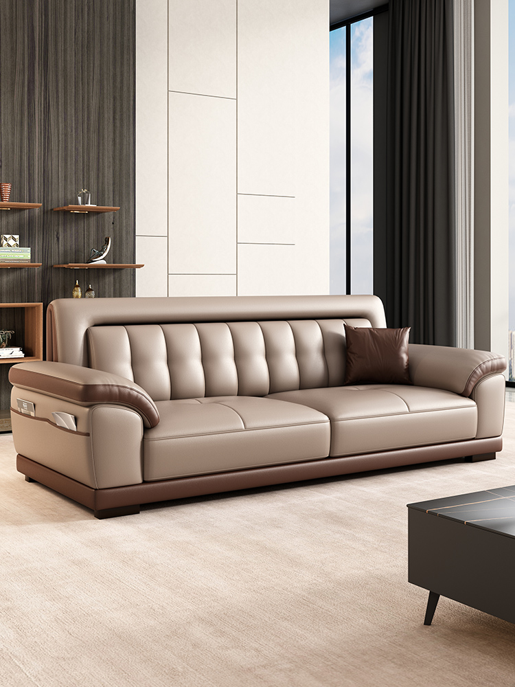 办公沙发商务简易接待室接待区真皮三座洽谈Vip现代直排休闲