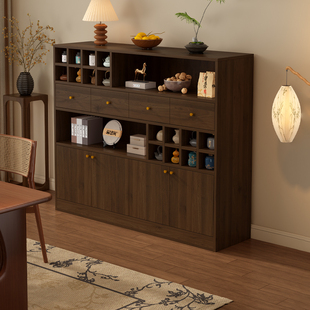 中式博古架蜂窝铝小型茶柜茶具置物架多宝阁架简约现代储物柜矮柜