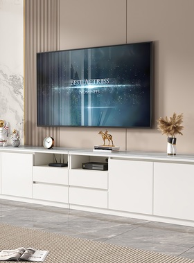 蜂窝铝岩板电视柜简约现代家用小户型收纳储物一体客厅高款落地柜